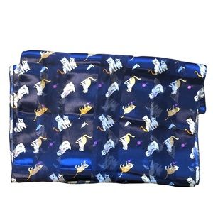 Cat Kitten Silk Feel Blue Two Tone Scarf